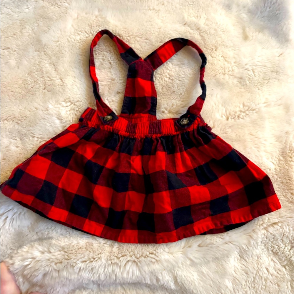 Flannel Skirt Overalls 🌵9 months